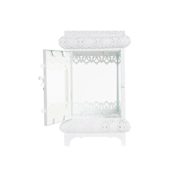 Laternen DKD Home Decor Kristall Metall Weiß (19 x 19 x 58 cm)