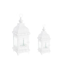 Laternen DKD Home Decor Kristall Metall Weiß (19 x 19 x 58 cm)