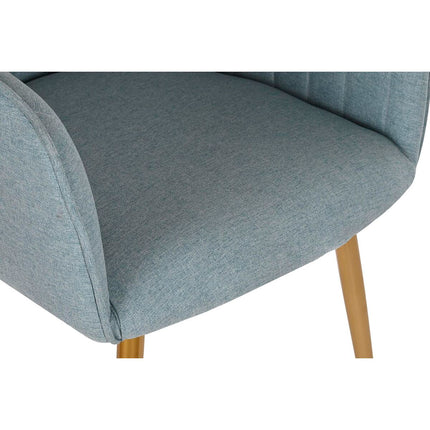 Esszimmerstuhl DKD Home Decor Blau Gold Metall (55 x 55,5 x 88 cm)