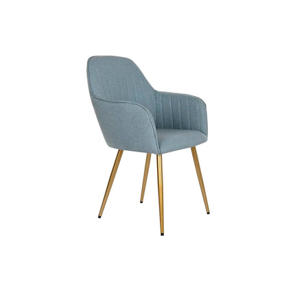 Esszimmerstuhl DKD Home Decor Blau Gold Metall (55 x 55,5 x 88 cm)