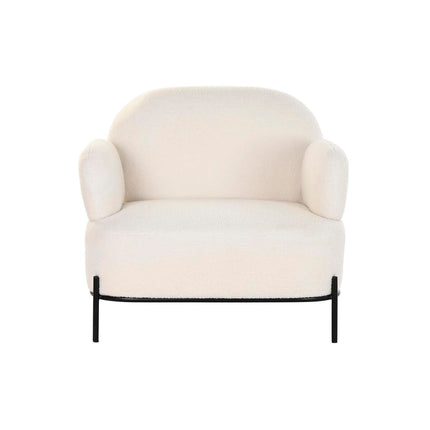 Sitz DKD Home Decor 86 x 74 x 77 cm Schwarz Metall Weiß