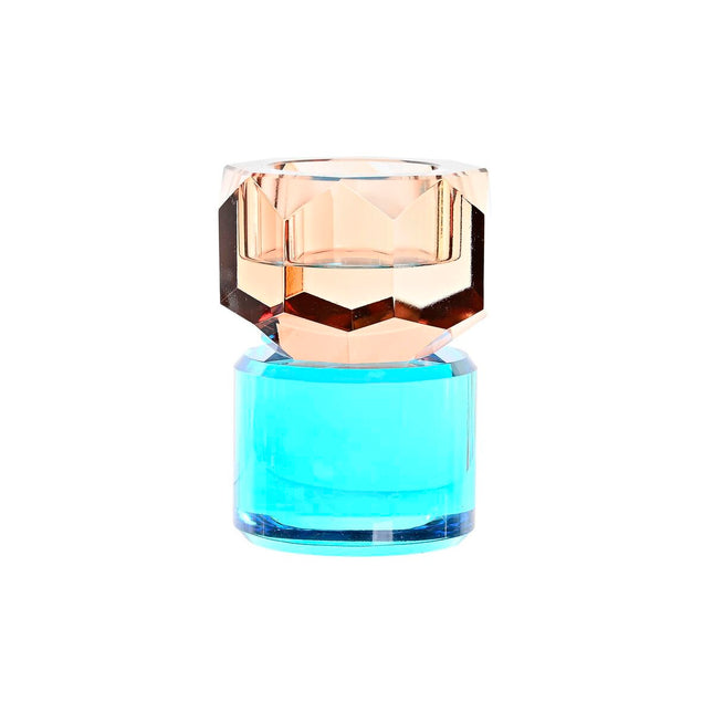 Kerzenschale DKD Home Decor Kristall grün Bernstein zweifarbig 7 x 7 x 9 cm