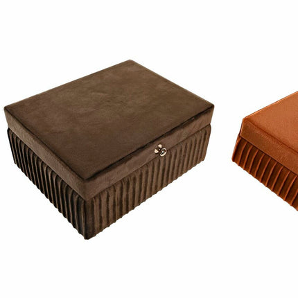 Box-Schmuckkästchen DKD Home Decor Velvet (23 x 18 x 10,5 cm) (2 Stück)
