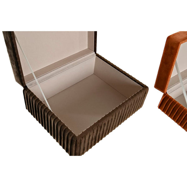 Box-Schmuckkästchen DKD Home Decor Velvet (23 x 18 x 10,5 cm) (2 Stück)