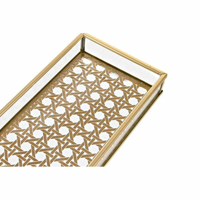 Schale DKD Home Decor 20 x 10 x 3 cm Kristall Gold Metall