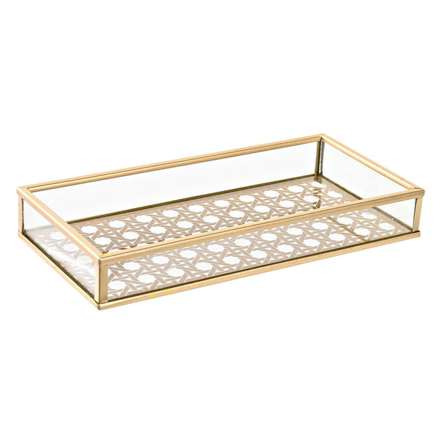 Schale DKD Home Decor 20 x 10 x 3 cm Kristall Gold Metall