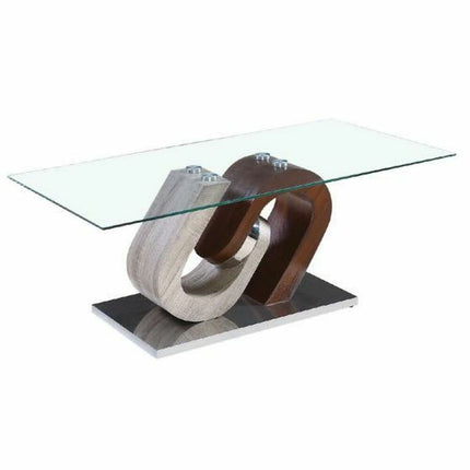 Tisch DKD Home Decor Kristall natürlich Silberfarben Braun Durchsichtig Holz MDF (120 x 60 x 45 cm)