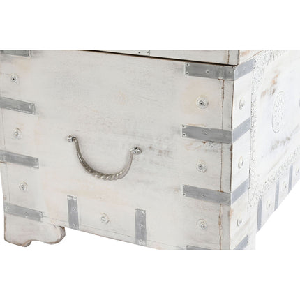 Truhe DKD Home Decor 78,7 x 43 x 45,7 cm Weiß Hellbraun Mango-Holz