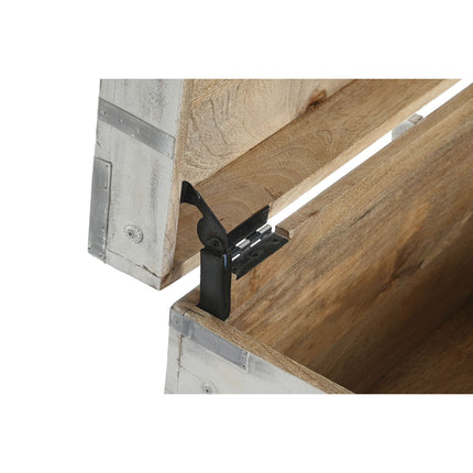 Truhe DKD Home Decor 78,7 x 43 x 45,7 cm Weiß Hellbraun Mango-Holz