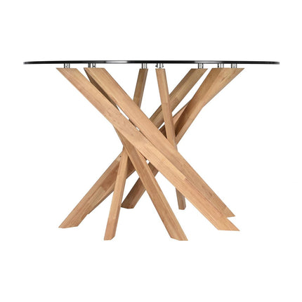 Esstisch DKD Home Decor Kristall Braun Durchsichtig Nussbaumholz (120 x 120 x 76 cm)