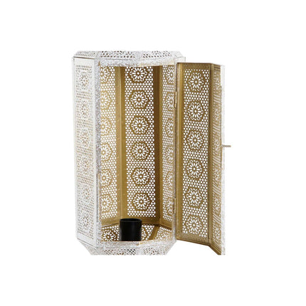 Tischlampe DKD Home Decor Gold Metall Weiß 17 x 17 x 54 cm 220 V 50 W