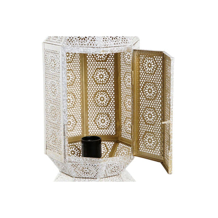 Tischlampe DKD Home Decor Gold Metall Weiß 220 V 50 W 17 x 17 x 46 cm