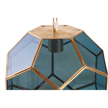 Deckenlampe DKD Home Decor Kristall Blau Gold Messing 50 W (28 x 28 x 31 cm)