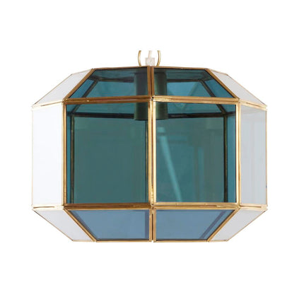Deckenlampe DKD Home Decor Kristall Blau Gold Messing 50 W (29 x 31 x 23 cm)