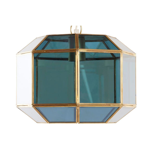 Deckenlampe DKD Home Decor Kristall Blau Gold Messing 50 W (29 x 31 x 23 cm)