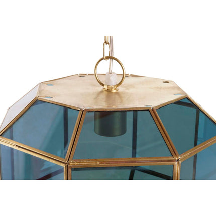Deckenlampe DKD Home Decor Kristall Blau Gold Messing 50 W (29 x 31 x 23 cm)