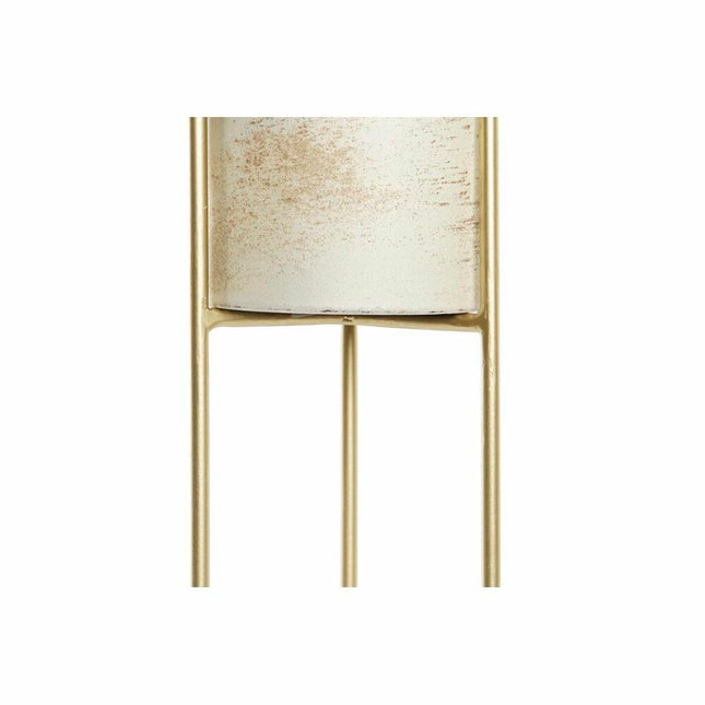 Kerzenschale DKD Home Decor Kristall Gold Metall zweifarbig (13 x 13 x 41 cm)