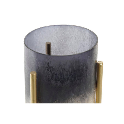 Kerzenschale DKD Home Decor 10 x 10 x 23 cm Kristall Gold Metall zweifarbig