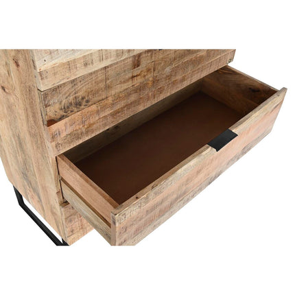 Schubladenschrank DKD Home Decor Schwarz natürlich Metall Mango-Holz Alpino 80 x 40 x 115 cm