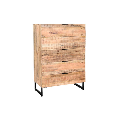 Schubladenschrank DKD Home Decor Schwarz natürlich Metall Mango-Holz Alpino 80 x 40 x 115 cm