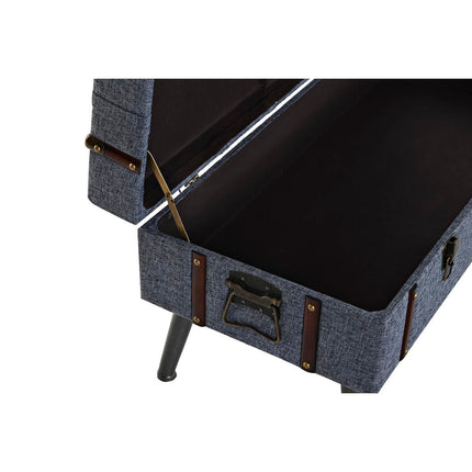 Kofferbank DKD Home Decor Blau Metall Polyester MDF (102 x 42 x 42 cm)