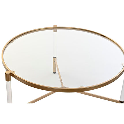 Beistelltisch DKD Home Decor Gold Metall Durchsichtig (87 x 87 x 50 cm)