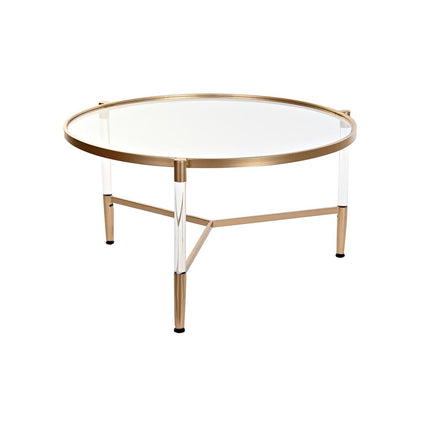 Beistelltisch DKD Home Decor Gold Metall Durchsichtig (87 x 87 x 50 cm)