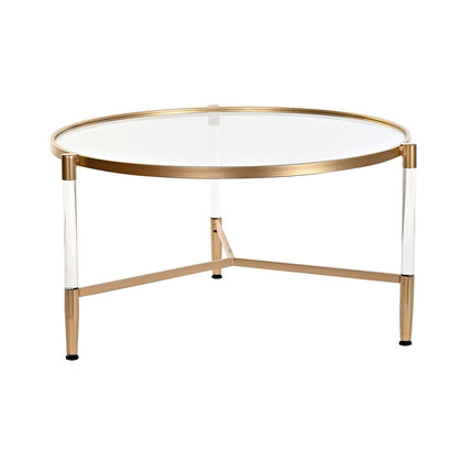 Beistelltisch DKD Home Decor Gold Metall Durchsichtig (87 x 87 x 50 cm)