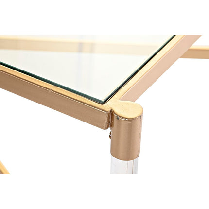 Couchtisch DKD Home Decor Gold Metall Durchsichtig (120 x 70 x 45 cm)