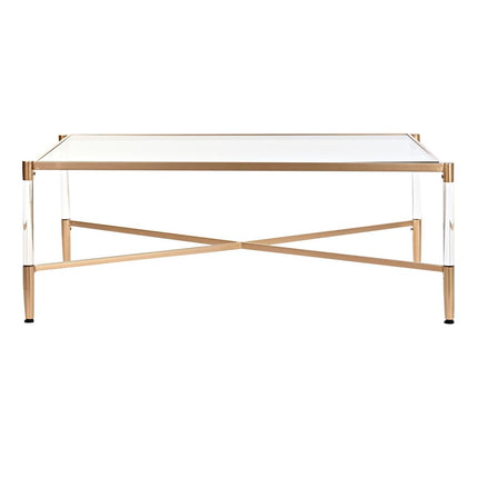 Couchtisch DKD Home Decor Gold Metall Durchsichtig (120 x 70 x 45 cm)