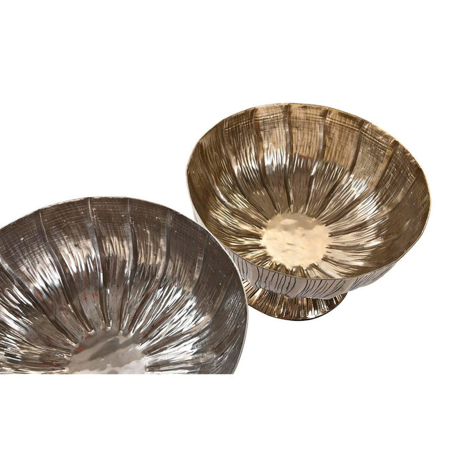 Tischdekoration DKD Home Decor 31 x 31 x 20 cm Silberfarben Gold Moderne (2 Stück)