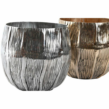 Tischdekoration DKD Home Decor Silberfarben Gold Moderne 20 x 20 x 19 cm (2 Stück)