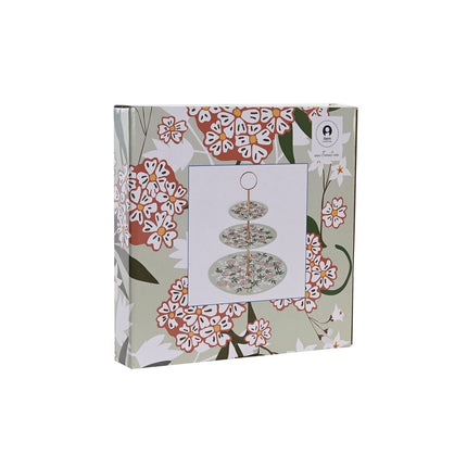 Obstschale DKD Home Decor 27 x 27 x 34 cm Porzellan Beige Metall grün
