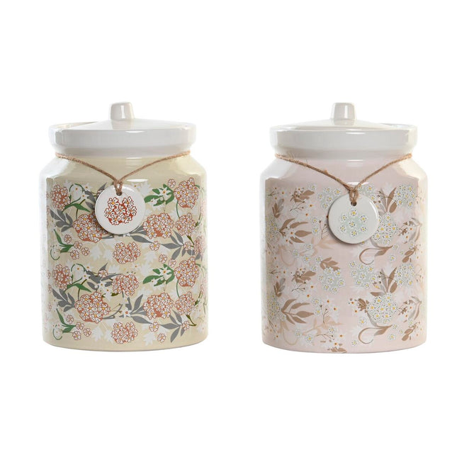 Gefäß DKD Home Decor Dolomite Traditionell (2,35 L) (15 x 15 x 21 cm) (2 Stück)