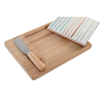 Tablett für Snacks DKD Home Decor 21,5 x 11,8 x 1,5 cm Steingut