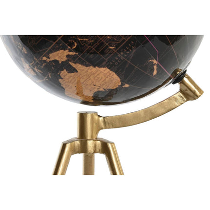 Terraqueo-Globus DKD Home Decor Schwarz Gold Metall Kolonial (20 x 20 x 47 cm)