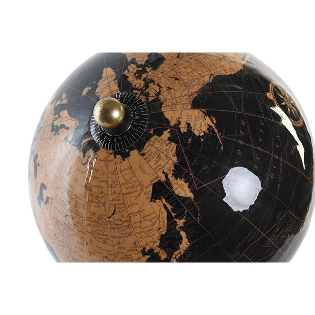 Terraqueo-Globus DKD Home Decor Schwarz Gold Metall Kolonial (20 x 20 x 47 cm)