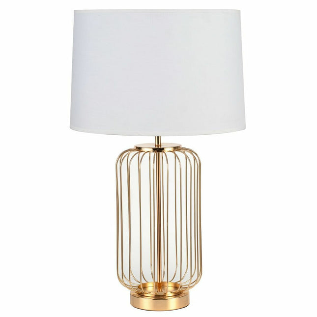Tischlampe DKD Home Decor Weiß Gold Silberfarben Metall 50 W 220 V (2 Stück)