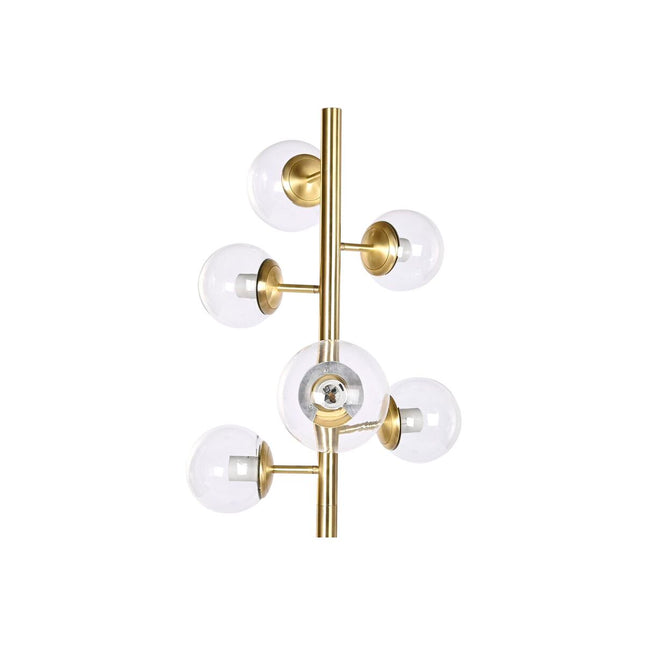 Stehlampe DKD Home Decor 42 x 42 x 170 cm Kristall Schwarz Gold Metall 220 V 50 W