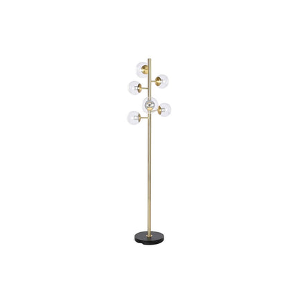 Stehlampe DKD Home Decor 42 x 42 x 170 cm Kristall Schwarz Gold Metall 220 V 50 W