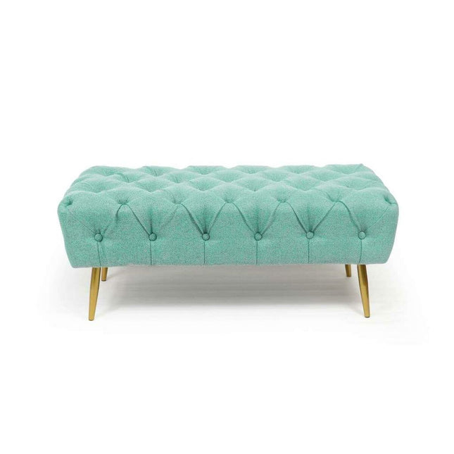 Hocker DKD Home Decor Gold Metall grün (103 x 46 x 42 cm)