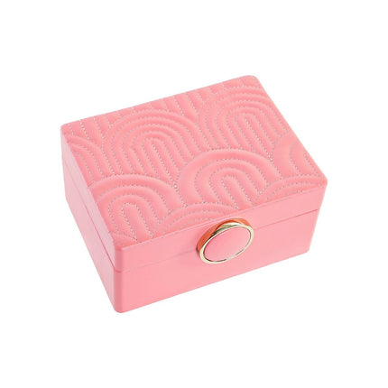 Box-Schmuckkästchen DKD Home Decor Rosa PU Holz MDF (23 x 17 x 10 cm)
