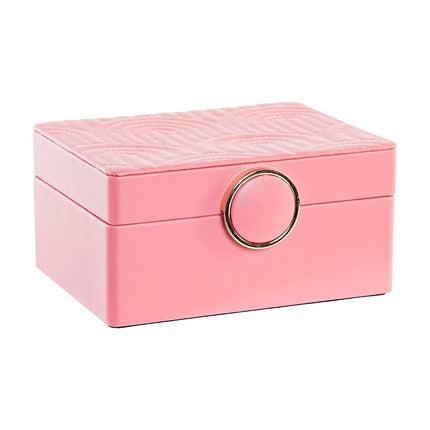 Box-Schmuckkästchen DKD Home Decor Rosa PU Holz MDF (23 x 17 x 10 cm)