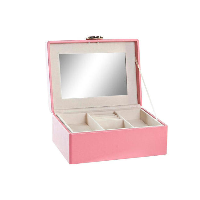 Box-Schmuckkästchen DKD Home Decor Rosa PU Holz MDF (23 x 17 x 10 cm)