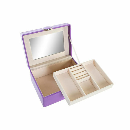 Box-Schmuckkästchen DKD Home Decor Lila PU Holz MDF (17 x 13 x 8,5 cm)