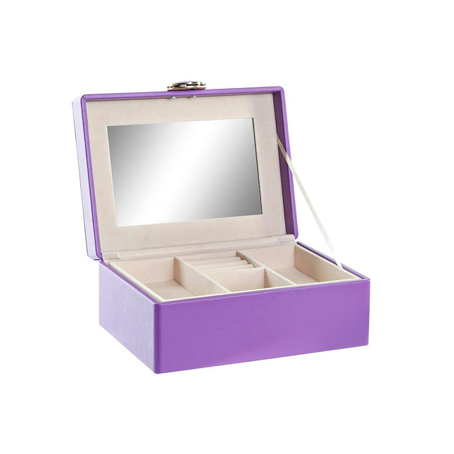 Box-Schmuckkästchen DKD Home Decor Lila PU Holz MDF (17 x 13 x 8,5 cm)