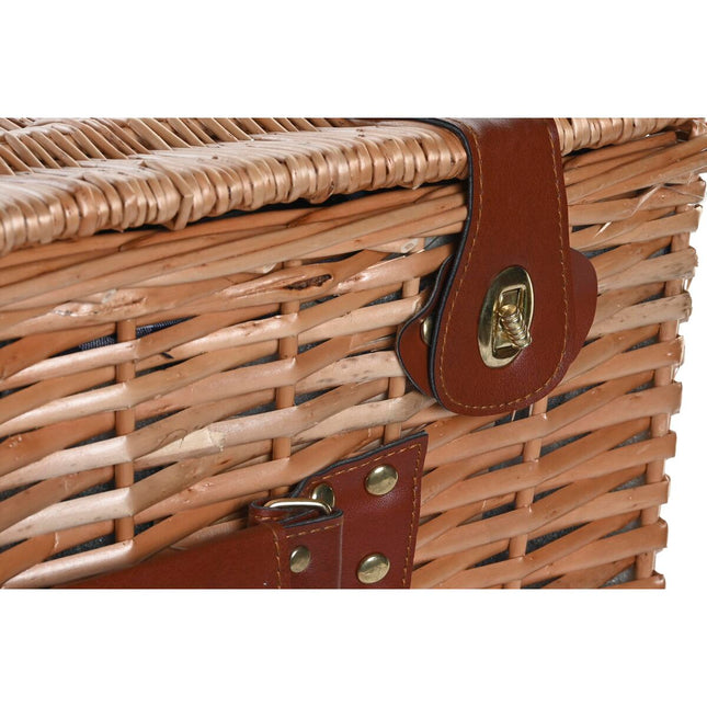 Korb DKD Home Decor Picnic natürlich Blau korb (48 x 32 x 22 cm)