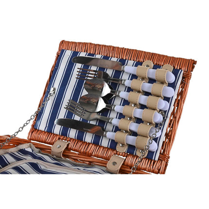 Korb DKD Home Decor Picnic Braun Marineblau korb (42 x 30 x 20 cm)