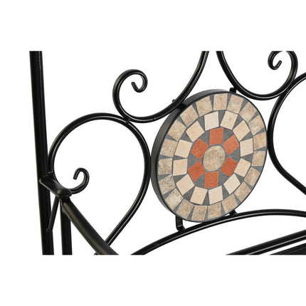 Bank DKD Home Decor 111 x 54 x 88 cm aus Keramik Mosaik Schwarz Metall Bunt
