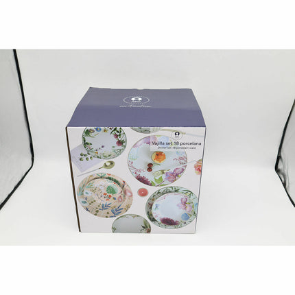 Geschirr-Set DKD Home Decor Porzellan Bunt 18 Stücke (27 x 27 x 3 cm)